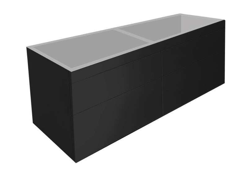 Best-Design Beauty-120-Mat-Zwart-Greeploos meubel onderkast 4-laden
