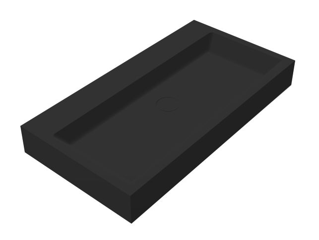 Best-Design Nero-Opera-80 wastafel Just-Solid 80x42x10cm Zwart