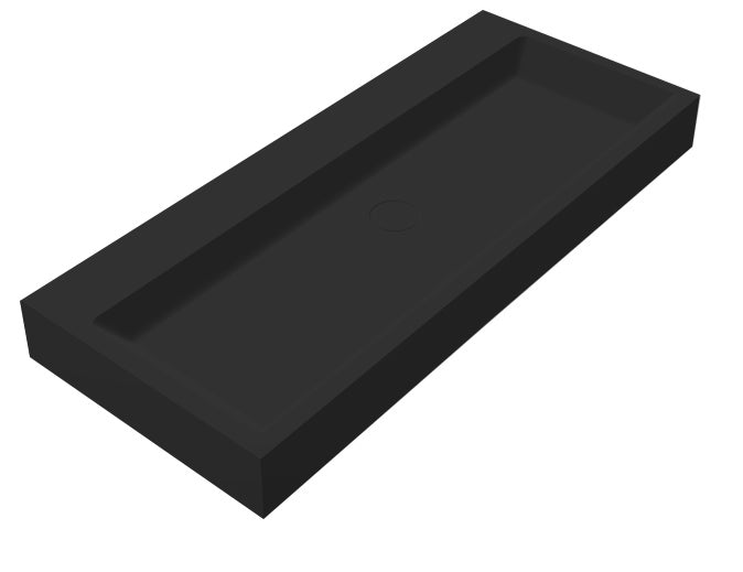 Best-Design Nero-Opera-100 wastafel Just-Solid 100x42x10cm Zwart