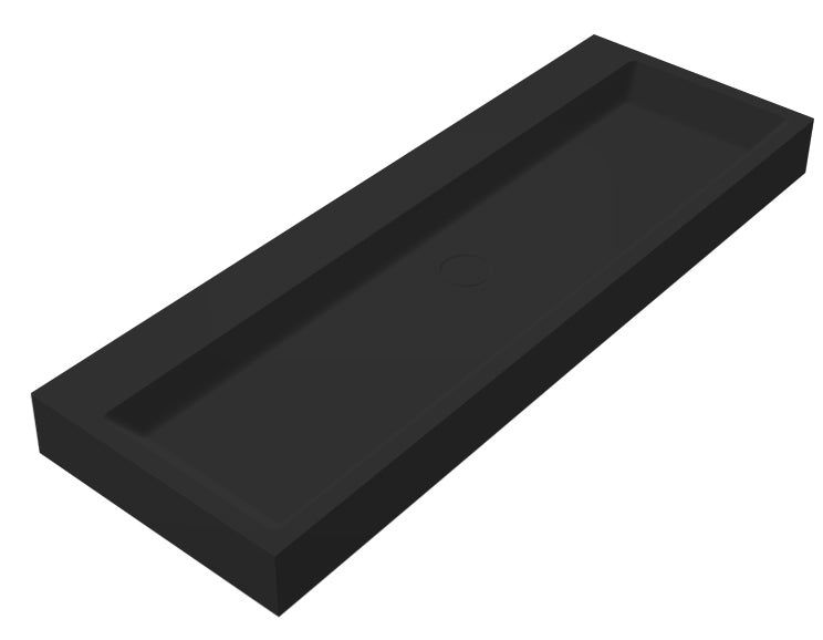 Best-Design Nero-Opera-120 wastafel Just-Solid 120x50x11cm Zwart