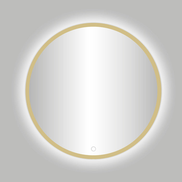Best-Design Nancy Rivoli ronde spiegel Mat-Goud incl. led verlichting Ø 120 cm