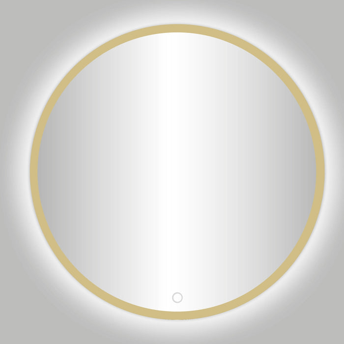 Best-Design Nancy Rivoli ronde spiegel Mat-Goud incl. led verlichting Ø 140 cm