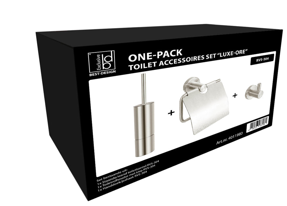 Best-Design One-Pack toilet accessoires set Luxe-Ore