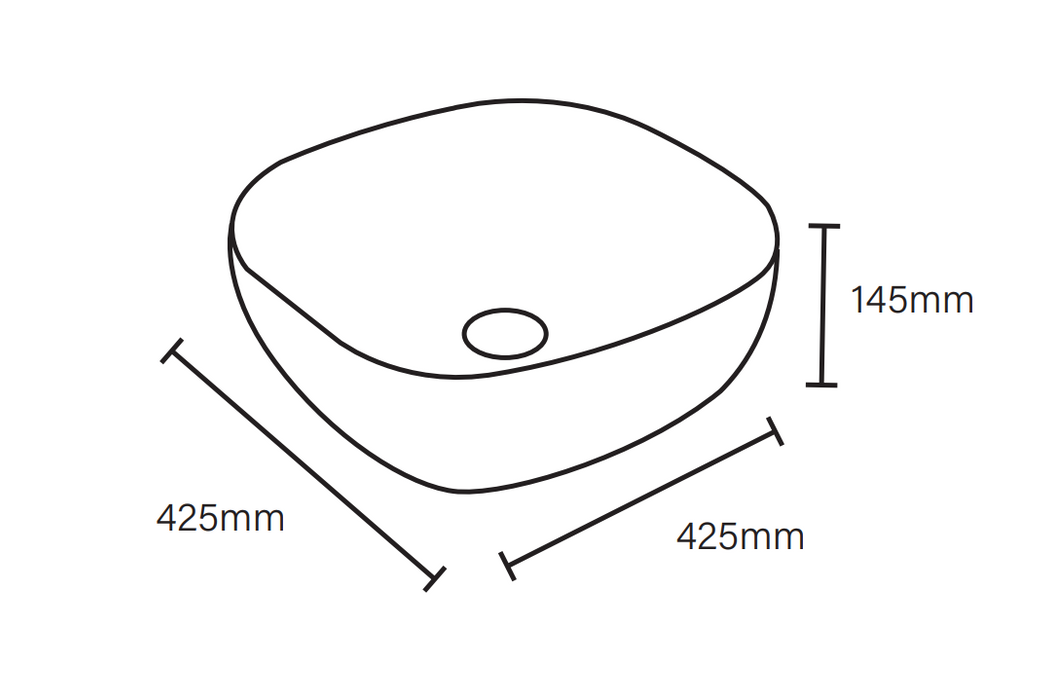 Best-Design Royal-Zilver opbouw-waskom Wit / Zilver 42.5x42.5cm H=14.5cm