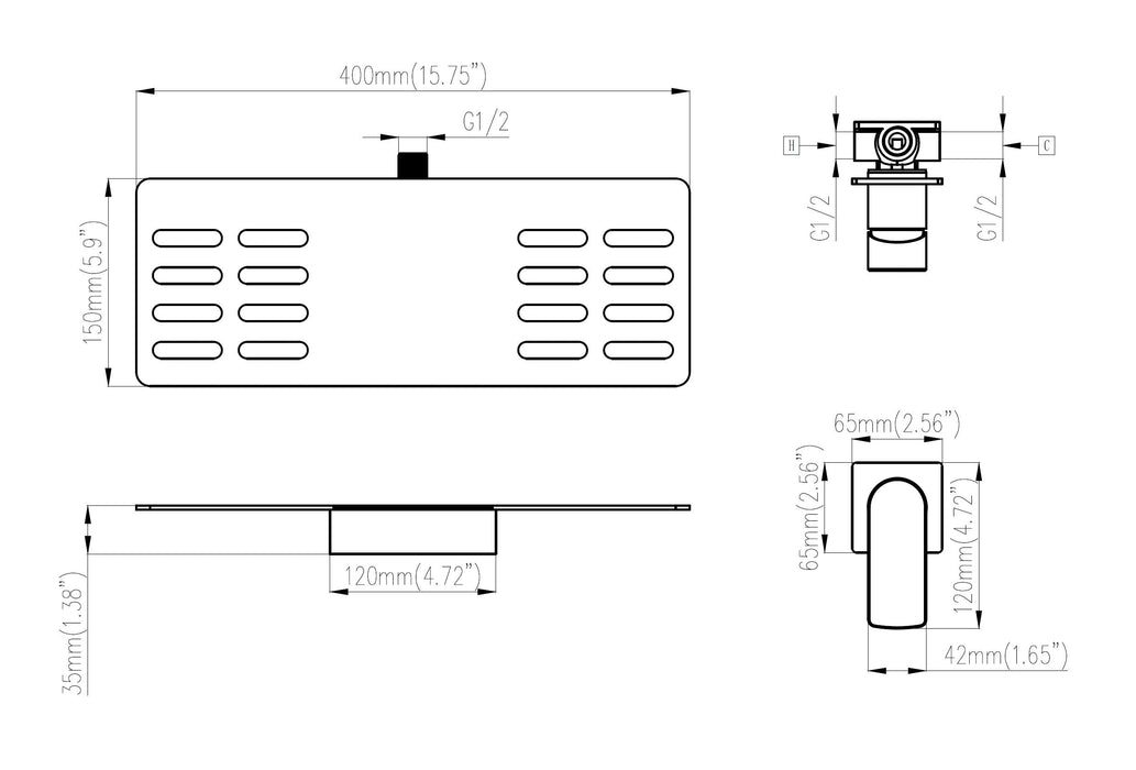 Best-Design Nero Emotie Waterval-Planchet-inbouw-wandmengkraan Zwart