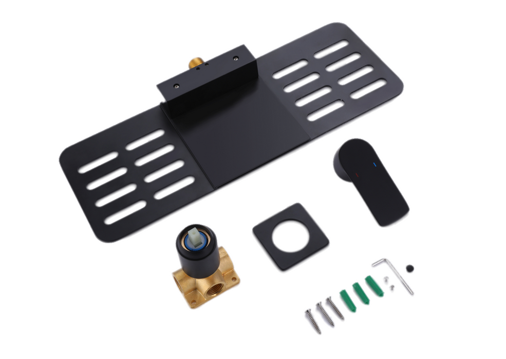 Best-Design Nero Emotie Waterval-Planchet-inbouw-wandmengkraan Zwart