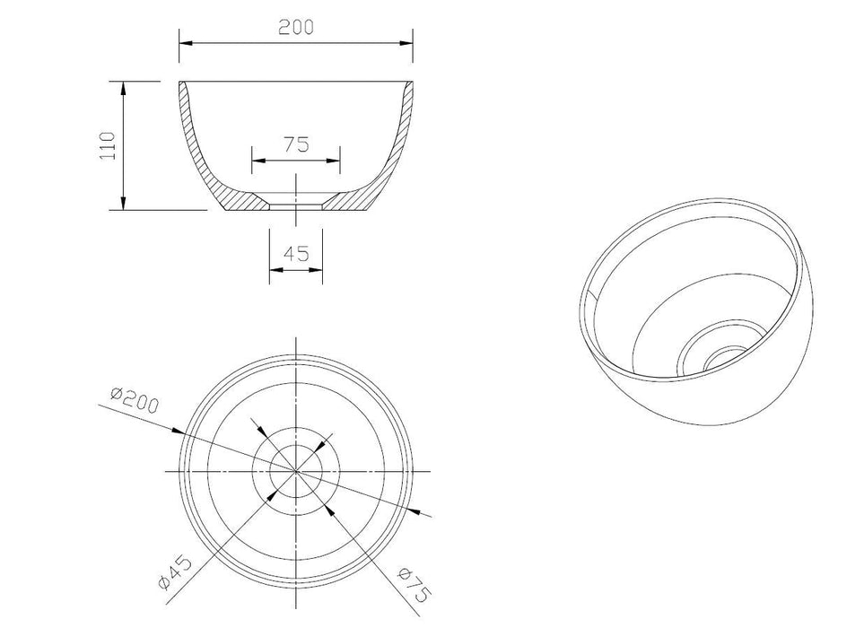 Best-Design Arezzo fontein opbouwkom Just-Solid Ø 20 cm