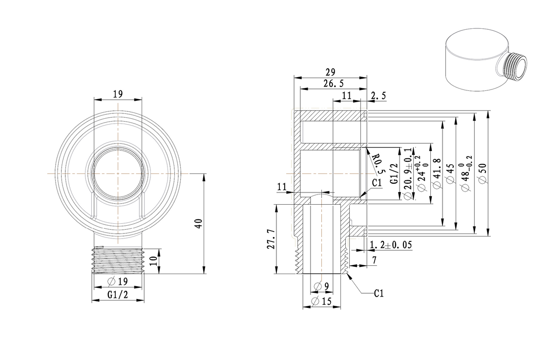 Best-Design Nero Reend opbouw muuraansluiting mat-zwart