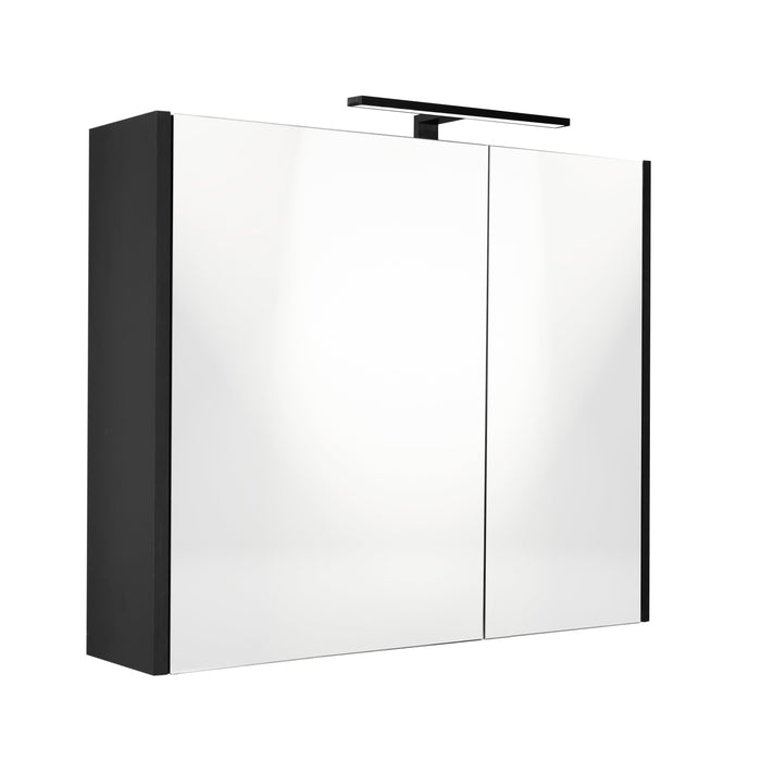Best-Design Happy-Black MDF spiegelkast + verlichting 60x60cm