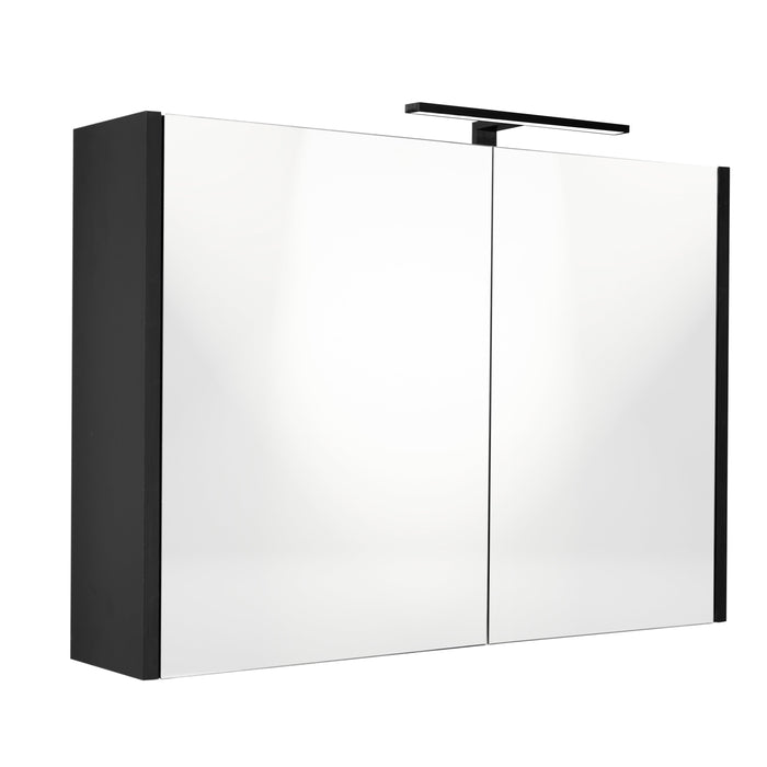 Best-Design Happy-Black MDF spiegelkast + verlichting 100x60cm