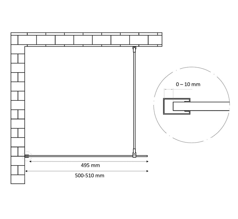 Best-Design Dalis-500-Chroom inloopdouche NANO 8mm glas