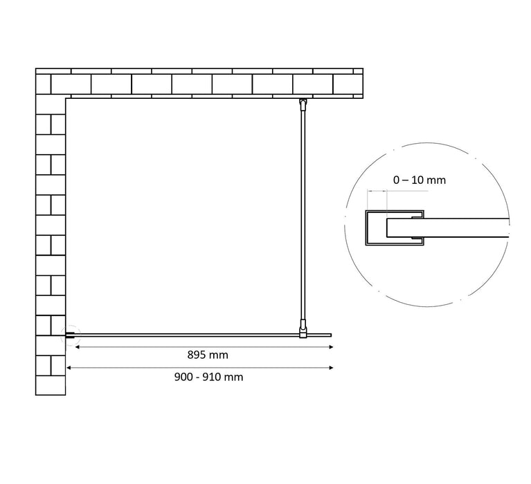 Best-Design Dalis-900-Chroom inloopdouche NANO 8mm glas