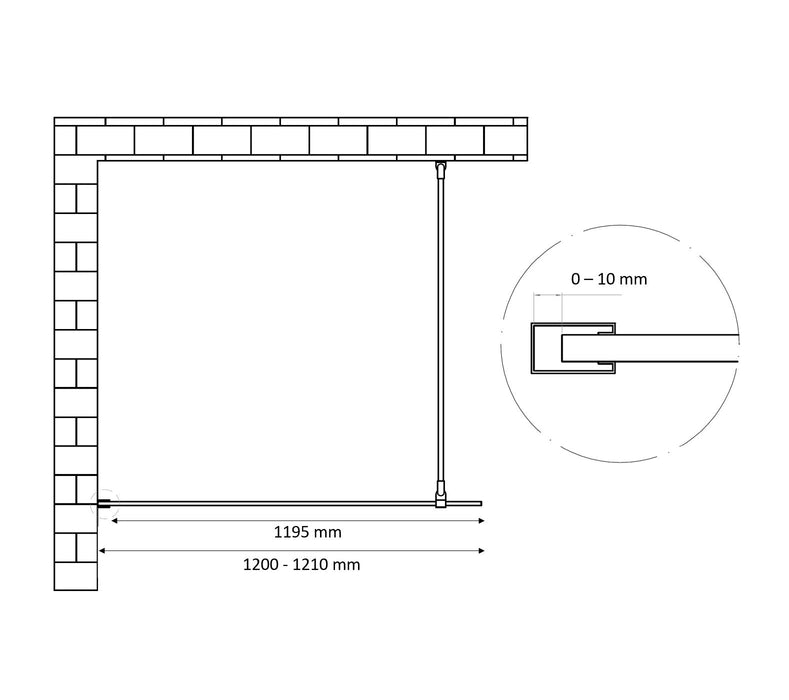 Best-Design Dalis-1200-Chroom inloopdouche NANO 8mm glas