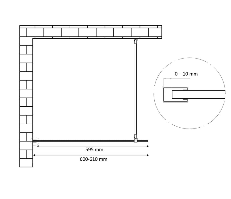 Best-Design Dalis-600-Ore inloopdouche NANO 8mm glas RVS