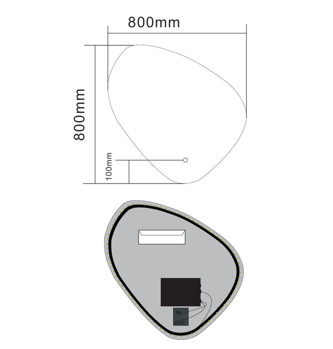 Best-Design Ballon spiegel incl. led verlichting 80x80 cm
