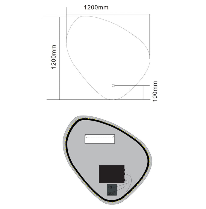 Best-Design Ballon spiegel incl. led verlichting 120x120 cm