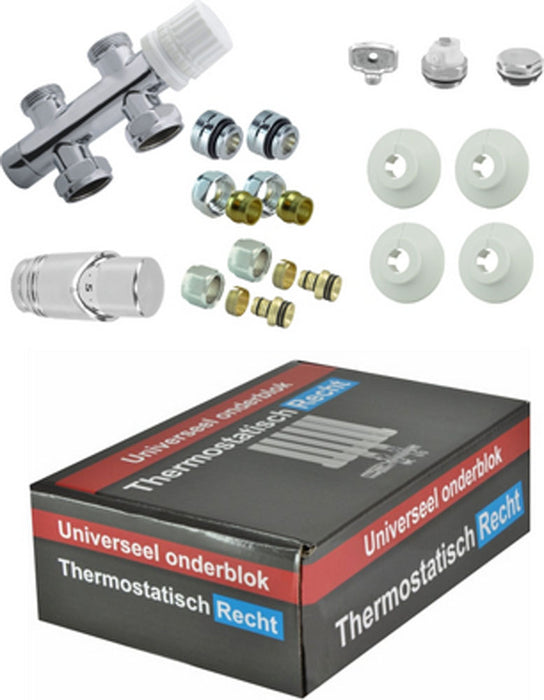 set onderblok compl. recht 16x2,0 +15 knel chroom