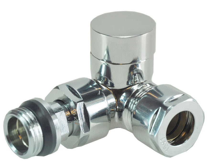 luxe regelvent. 1/2''x15 (M22) knel haaks verkeerd chroom