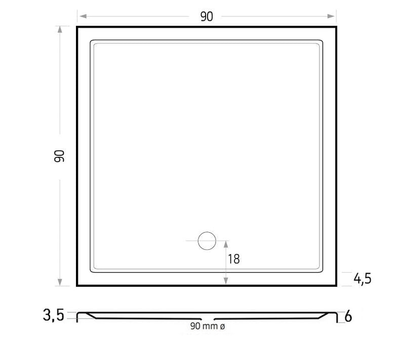 Mariana Plus  90x90  antraciet