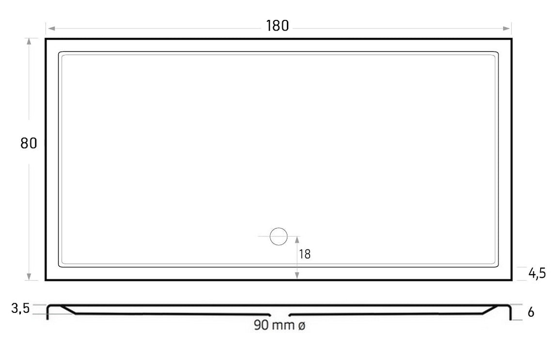 Mariana Plus  180x80  wit