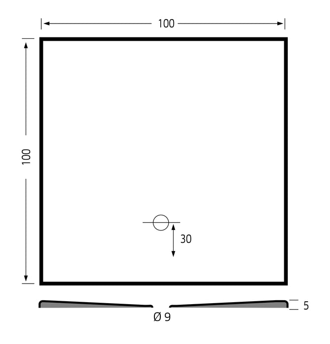 Flat Plus  100x100  antraciet