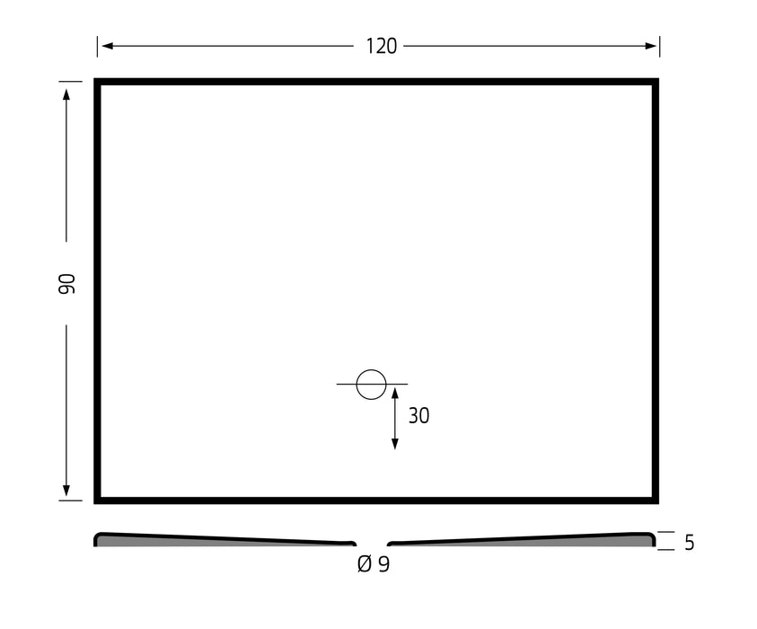 Flat Plus  120x90  antraciet