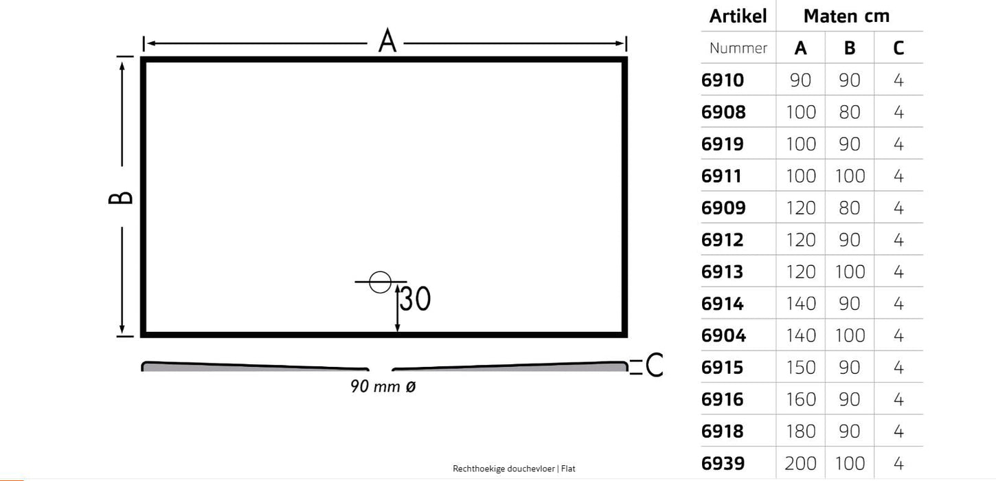 Flat  100x80  wit