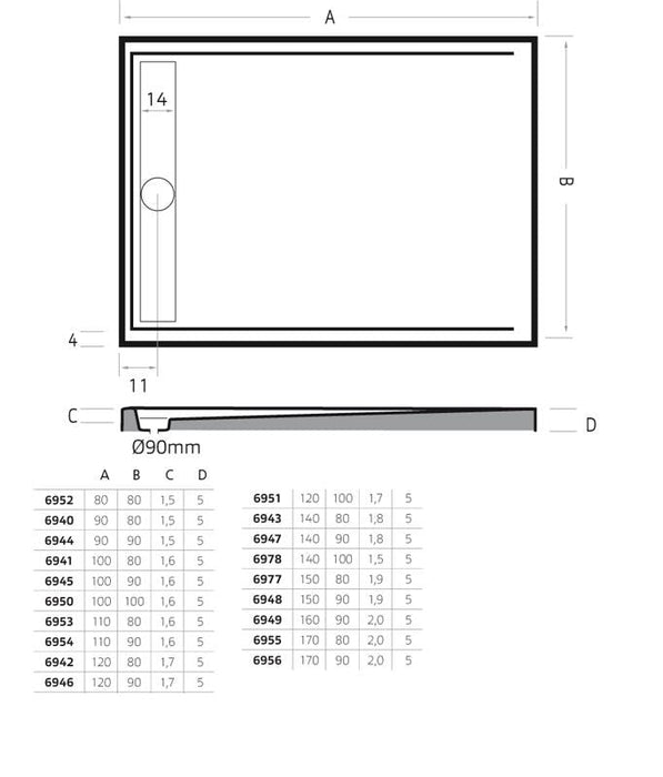 Easy Tray  100x80  ebony