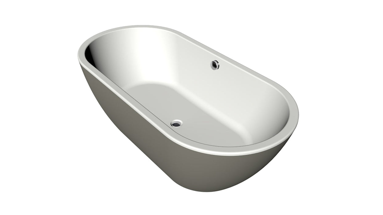 Rens  190x90x60  Bicolor edelweiss/cement met afvoer/overloopcombinatie goud geborsteld