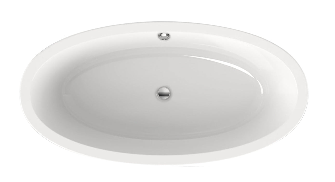 Britt 190x94  Bicolor wit/antraciet met afvoer/overloopcombi  grafiet