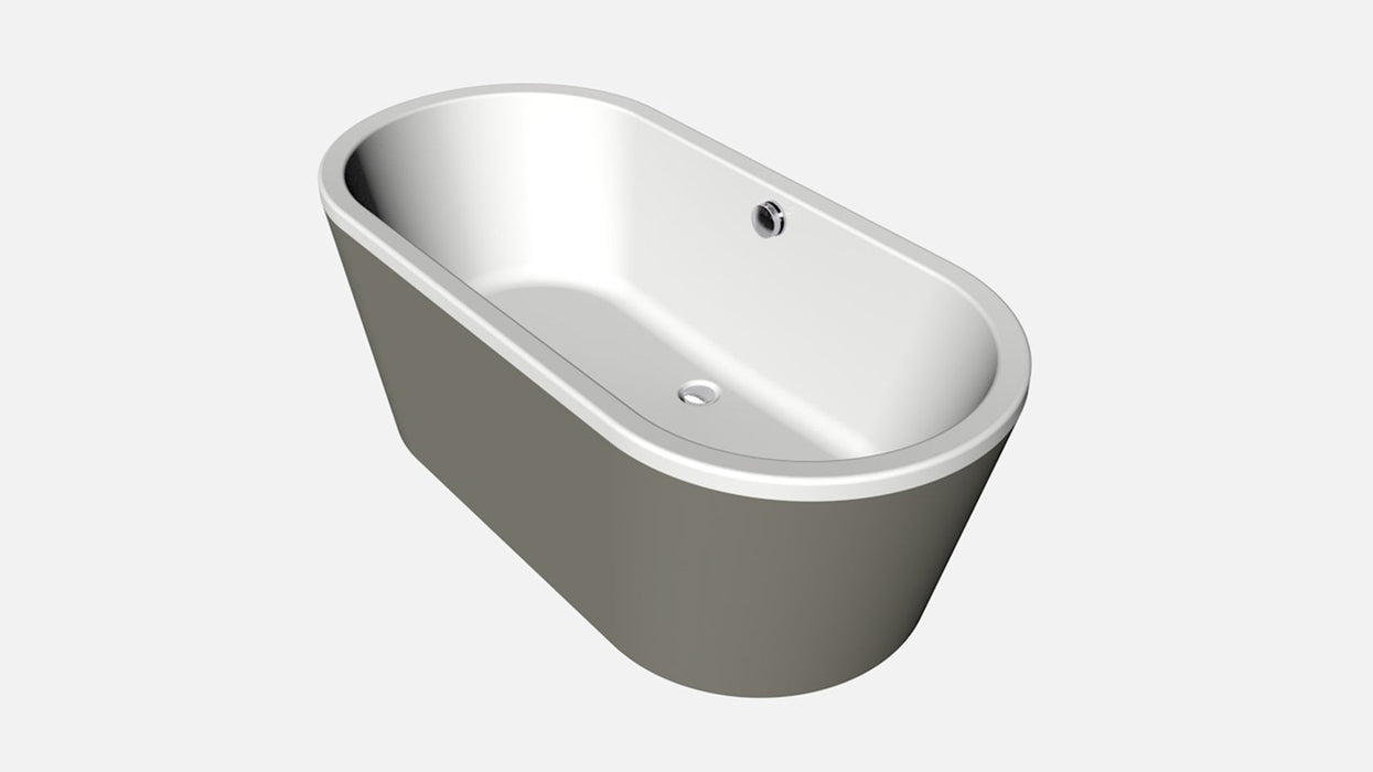 NOA  170x80x60  Bicolor wit/cement incl. 7006 badafvoer/vulcombinatie wit mat