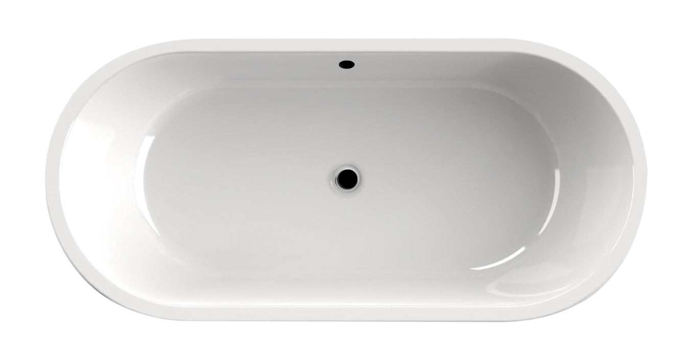 Rens XS  155x75x60  Bicolor wit/cement incl. 7006 badafvoer/vulcombinatie goud geborsteld