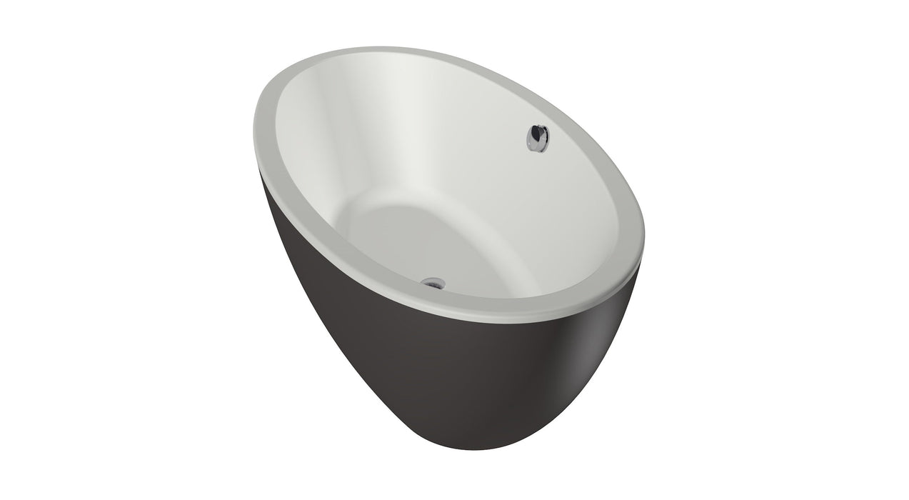 Britt XS 170x85x60  Bicolor edelweiss/antraciet met afvoer/overloopcombinatie wit mat