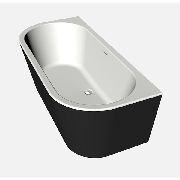 Charley XS  165x75 Bicolor edelweiss/ebony met sleuf overloop, waste oud koper