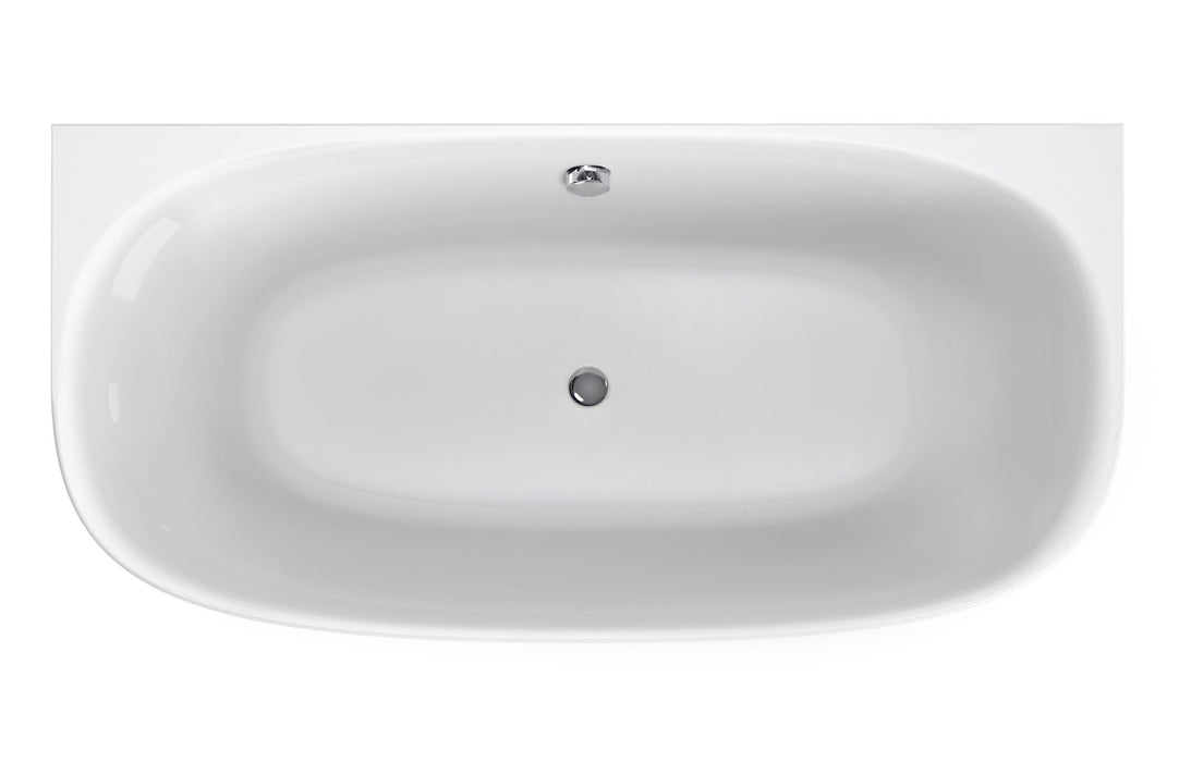 Dion  180x80x60 wit incl. afvoer/overloopcombinatie goud geborsteld