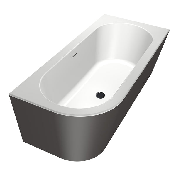 Charley XS Rechts  165x75 Bicolor wit/antraciet incl. 7006 badvulcombi goud geborsteld