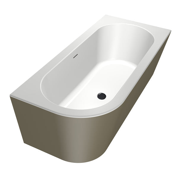 Charley XS Rechts  165x75 Bicolor wit/klei incl. 7006 badvulcombi goud geborsteld