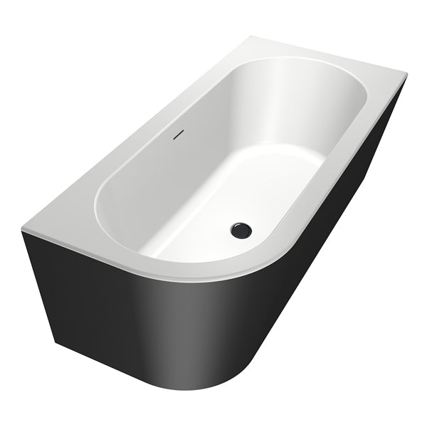 Charley XS Rechts  165x75 Bicolor wit/ebony incl. 7006 badvulcombi goud geborsteld
