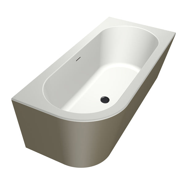 Charley XS Rechts  165x75 Bicolor edelweiss/klei met sleuf, waste goud geborsteld