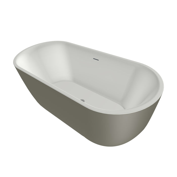 Humberto Solid Surface bad  170x72x63 Bicolor Wit/Zijdegrijs