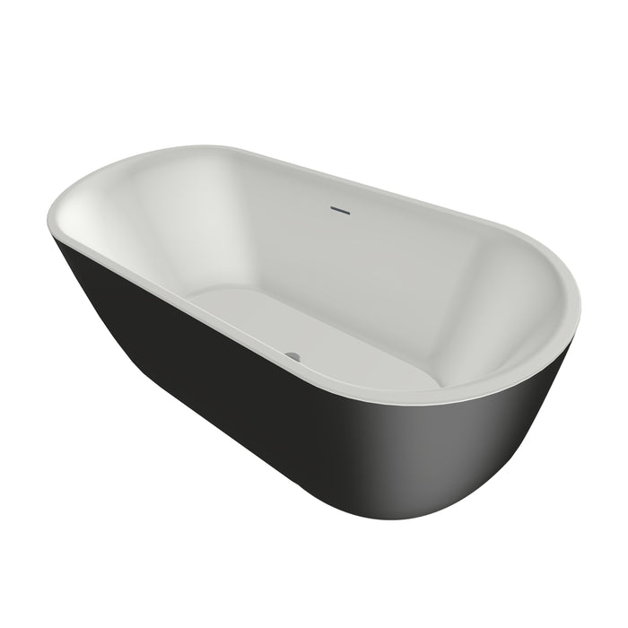 Humberto Solid Surface bad  170x72x63 Bicolor Wit/Zwart