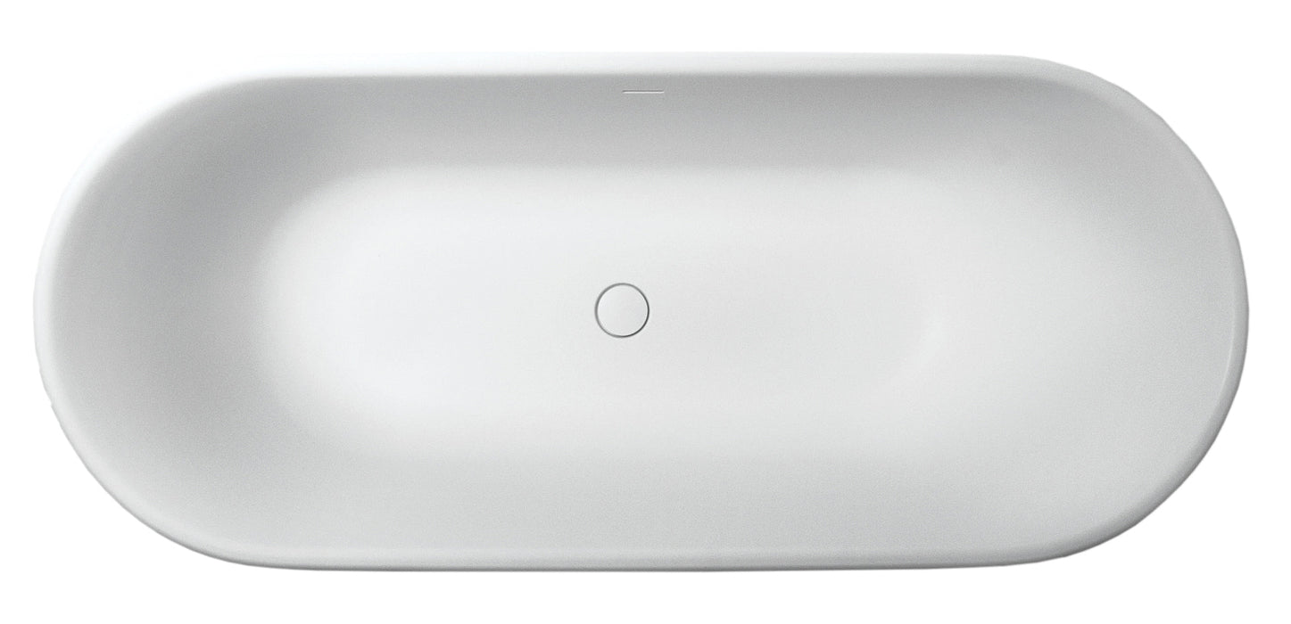 Humberto Solid Surface bad  170x72x63 Bicolor Wit/Zijdegrijs