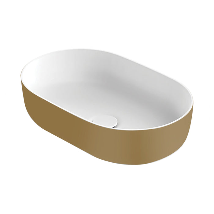 Neo-O Solid Surface waskom 56x36x14 Bicolor Wit/Goud