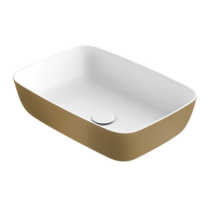 Neo-R Solid Surface waskom 56x38x14 Bicolor Wit/Goud