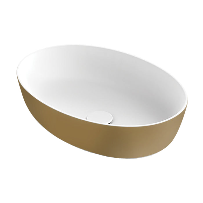 Neo-E Solid Surface waskom 54x38x14 Bicolor Wit/Goud