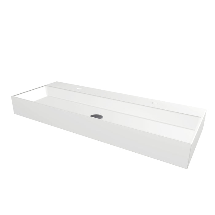 Dolce Keramisch wastafelblad met 2 kraangaten 120 Wit glans