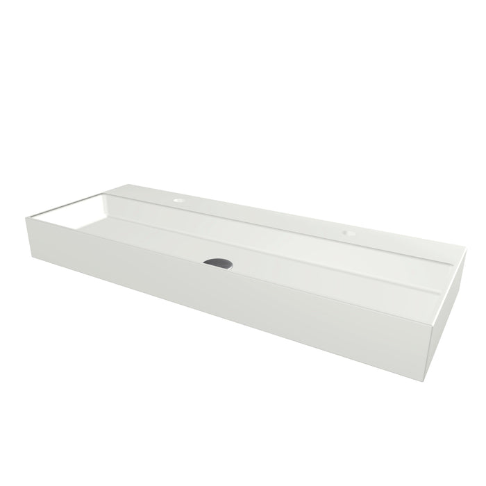 Dolce Keramisch wastafelblad met 2 kraangaten 120 Wit mat