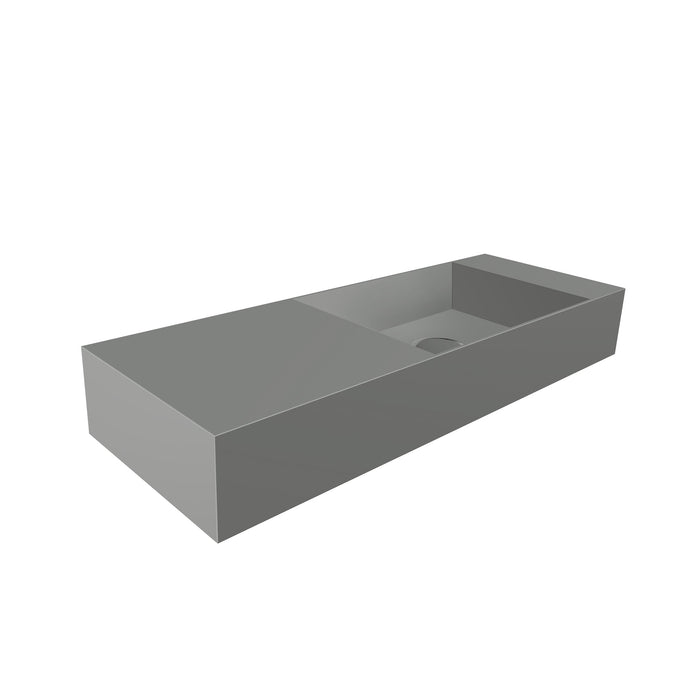 Coco  toiletwastafel 75x27 cm, keramisch grijs mat/cement, zonder kraangat
