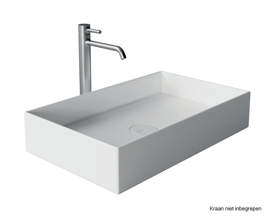 Coco opbouwwastafel 60 x 37 cm, keramisch wit glans