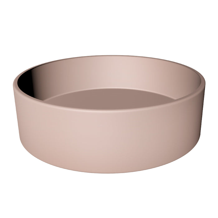 Coco opbouwwastafel rond 40, keramisch rose mat